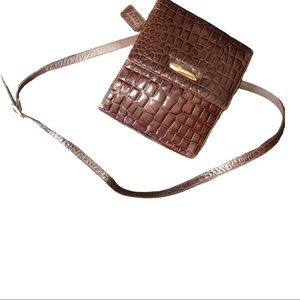 Jacqueline Ferrar Brown Genuine Leather Crossbody Bag